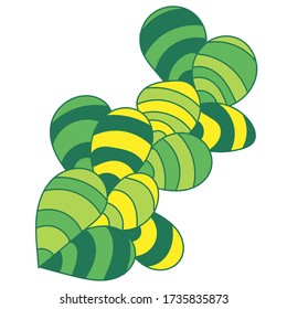 Yellow and Green vector abstract zenart illustration.