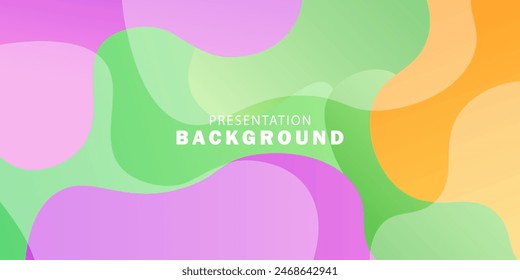Yellow green and violet vector abstract simple background with wave and liquid shapes. Presentation background template
