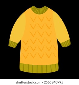 yellow green warm sweater vector illustration