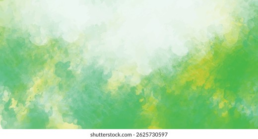 Fondo de acuarela amarillo y verde para la primavera
