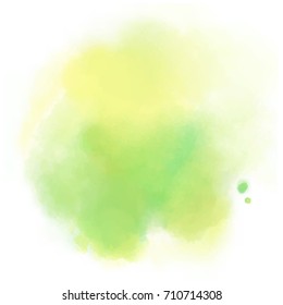 Yellow Green Watercolor Splash Vector Painted Water Color Background