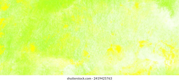 Yellow green watercolor texture vector background for cards, flyer, poster, banner and cover design. Hand drawn spring watercolor brush strokes illustration for your design. Summer backdrop.