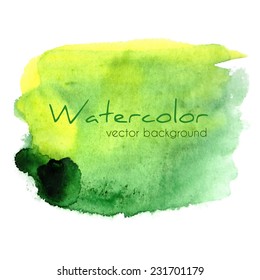 Yellow and green watercolor vector background