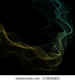 yellow  green wave.  abstract vector pattern 