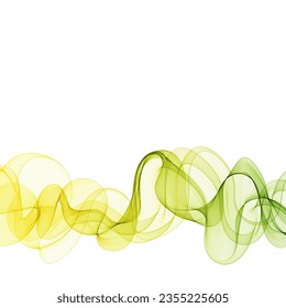 Ola verde amarilla. Diseño de vectores para publicidad, presentaciones y más. Patrón de ondas. Elemento de diseño.