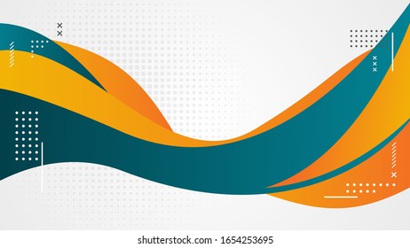 Fondo ondulado amarillo y verde - Olas vectoriales abstractas - Fondo de degradado vectorial con elementos pequeños - EPS 10
