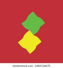yellow and green weather vanes in front of the background