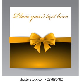 Yellow greeting card with bow