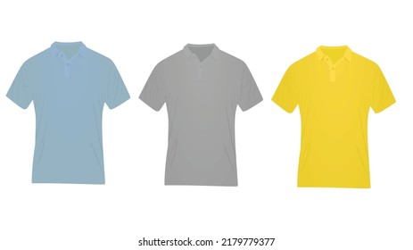 Yellow, grey and blue t shirt. vector