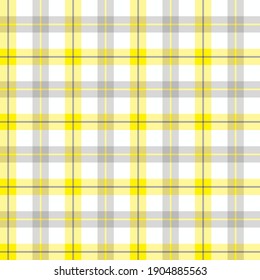 Yellow and grey check. Seamless windowpane grid plaid suitable for fashion or interiors