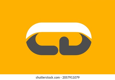 yellow grey combination logo letter CD C D alphabet design icon for business. Suitable for company logotype 