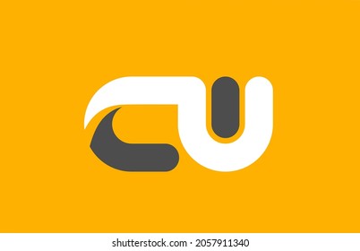 yellow grey combination logo letter CW C W alphabet design icon for business. Suitable for company logotype 