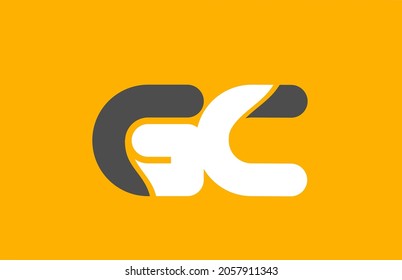 yellow grey combination logo letter GC G C alphabet design icon for business. Suitable for company logotype 