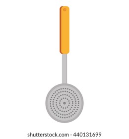 yellow and grey cooking pan front view over isolated background,vector illustration