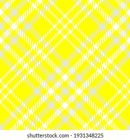 Yellow and grey diagonal plaid. Seamless vector check pattern suitable for fashion or interiors
