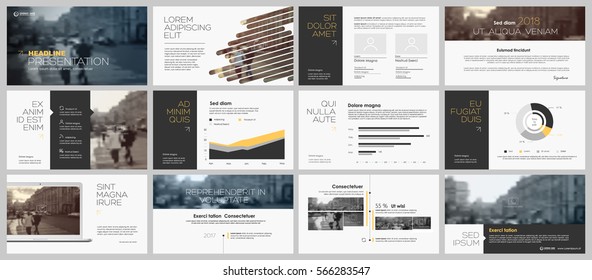 Yellow and grey elements for infographics on a white background. Presentation templates. Use in presentation, flyer and leaflet, corporate report, marketing, advertising, annual report, banner.