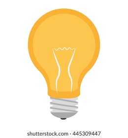 yellow and grey light bulb front view over isolated background, vector illustration 
