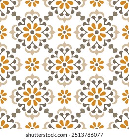 Patrón sin costuras de Vector de lujo amarillo y gris. Ornamento, tradicional, étnico, árabe, turco, motivos indios. Ideal para tela y textiles, Fondo de pantalla, diseño de embalaje o cualquier idea deseada.