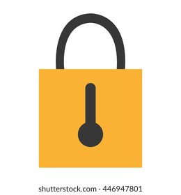yellow and grey security lock over isolated background, vector illustration 