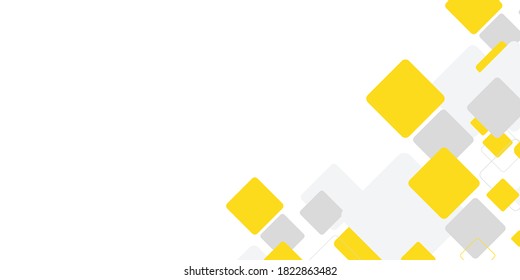 Yellow and grey square element on white background for presentation design. Vector illustration for flyer, banner, backdrop, poster, business card and much more. Suit for business and corporate