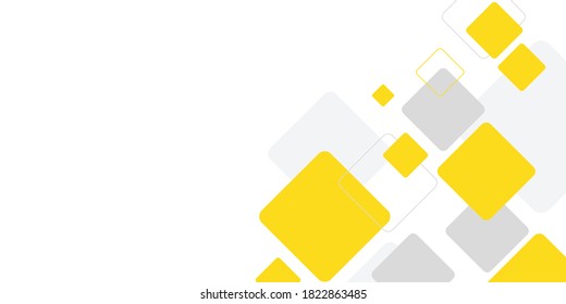 Yellow and grey square element on white background for presentation design. Vector illustration for flyer, banner, backdrop, poster, business card and much more. Suit for business and corporate