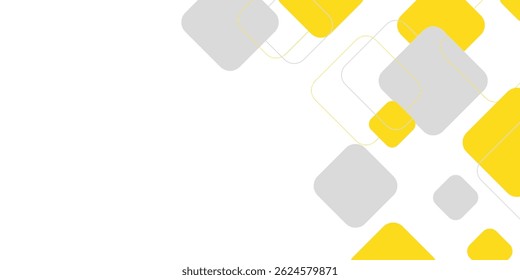 Yellow and grey square element on white background for presentation design. Vector illustration for flyer, banner, backdrop, poster, business card and much more. Suit for business and corporate