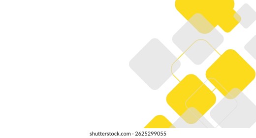 Elemento quadrado amarelo e cinza no fundo branco para design de apresentação. Ilustração vetorial para folheto, banner, fundo, cartaz, cartão de visita e muito mais. Terno para empresas e corporativas