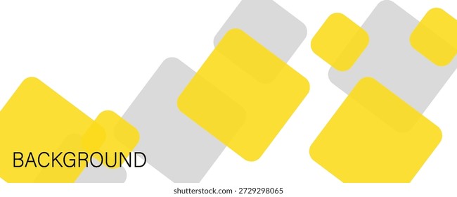Yellow and grey square element on white background for presentation design. Vector illustration for flyer, banner, backdrop, poster, business card and much more. Suit for business and corporate