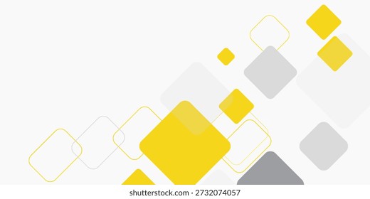 Yellow and grey square element on white background for presentation design. Vector illustration for flyer, banner, backdrop, poster, business card and much more. Suit for business and corporate