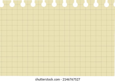 yellow  grid notebook paper backgound vector image