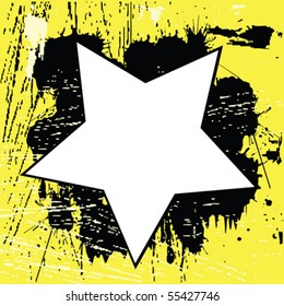 Yellow Grunge background with black spots