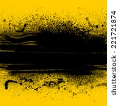 Yellow grunge background with ink blots. eps10