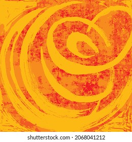 Yellow grunge background. Vector scratched texture