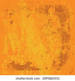Yellow grunge background. Vector scratched texture
