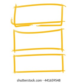yellow grunge frames, brush line borders