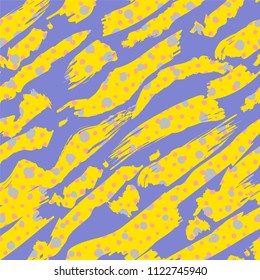Yellow grunge paint pattern/ Seamless vector brushes pattern/ trendy stylish fresh pattern
