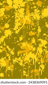 Yellow grunge style background. Vector texture of paint, streaks, blotches