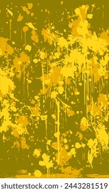 Yellow grunge style background. Vector texture of paint, streaks, blotches