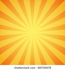 Yellow grunge sunbeam background. Sun rays abstract wallpaper. Vector illustration