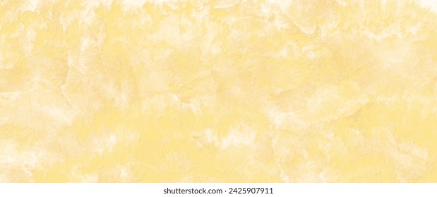 Yellow grunge texture vector background for cards, flyer, poster, banner and cover design. Hand drawn yellow artistic brush strokes illustration for your design. Yellow paint textured background.
