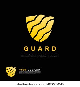 Yellow guard logo corporate design template.