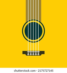 yellow guitar with full strings