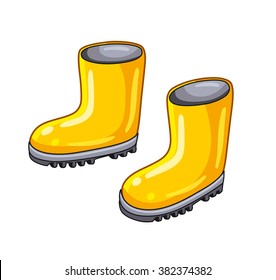 Yellow  gumboots.