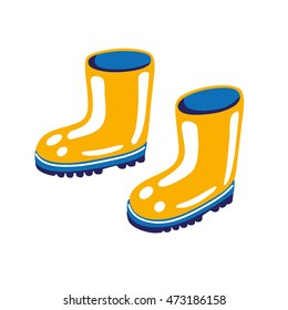 Yellow gumboots.