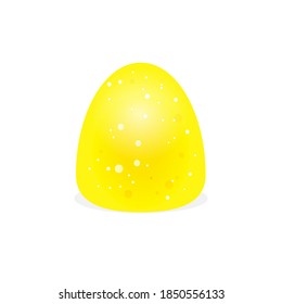 Yellow gumdrop icon. Clipart image isolated on white background.