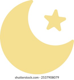 amarelo meia lua noite luar ilustração vetor estrela