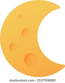 amarelo meia lua noite luar ilustração vetor estrela