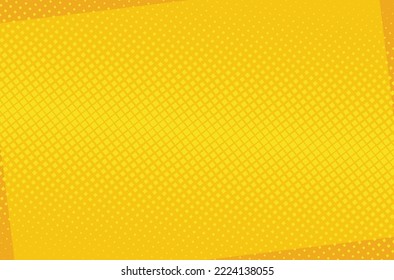 Fondo abstracto de medio tono amarillo. Historieta de arte pop