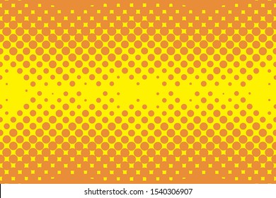 Yellow Halftone background. Vector pop art background. Color dotted background.
