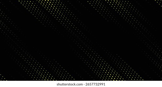Diseño de Plantilla de Anuncio semitono amarillo con líneas de velocidad abstractas. Patrón de semitono amarillo con puntos y fondo de textura grunge. Estilo cómico de arte pop deportivo con puntos amarillos y negros, eps 10.